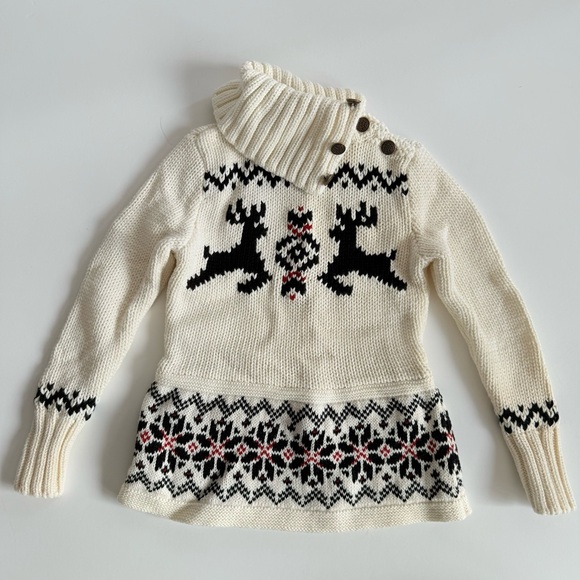 Ralph Lauren Winter Reindeer Holiday Knit Dress size 3/ 3T - Picture 1 of 4